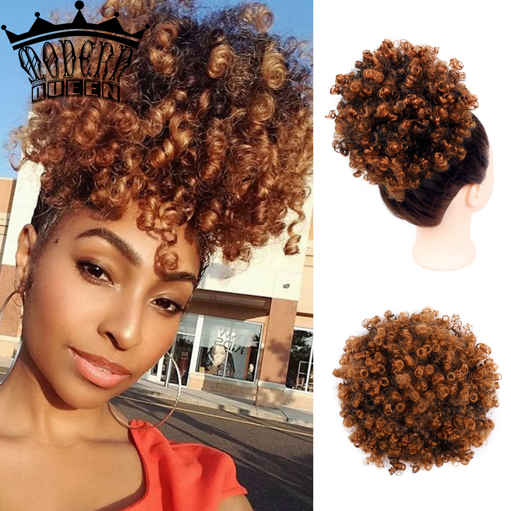 짧은 8 인치 Drawstring 포니 테일 테일 헤어 익스텐션 합성 변태 곱슬 머리 포니 테일 퍼프 Afro Wrap Hair for Women Girl